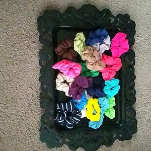 Brand new colorful scrunchies. Pack of 19